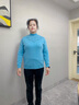 恒源祥新年红色毛衣中年妈妈冬装100%纯羊毛衫女半高领中老年人女装衣服 44蓝色 XL 【建议115-130斤】 实拍图
