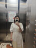 对白【杜鹃同款】×冯玮艺术家联名气质连衣裙女夏2025新款衬衫裙 白色沙发 L 实拍图