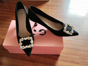 卓诗尼高跟鞋女2026年春秋新款水钻婚鞋浅口气质优雅宴会鞋性感细跟单鞋 黑色(法式水钻)5.5CM 37 实拍图