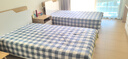 水洗棉床单单件学生宿舍非纯棉全棉单人加厚被单双人床单三件套 兰灰方格 160x220cm【适合1.2m床】【床单】 实拍图