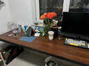 韵他实木电脑桌子双人电竞桌台式办公桌简约现代学习桌长方形书桌 黑胡桃桌+黑架【18mm实木桌面】冲量价 220*60*75cm 实拍图