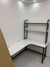 久丞家具转角电脑桌学生家用书桌双人书架一体组合桌卧室拐角L型电竞桌子 【书架款16mm桌面】白色右转角 160x120x74cm 实拍图