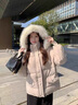 唐菓蜜设计感羽绒棉服女冬季2025新款羽棉袄绒服韩版时尚加厚面包服棉衣 米白色 M 实拍图