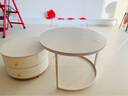 艺难忘奶油风岩板茶几客厅桌家用小户型简约轻奢法式网红圆形茶几桌组合 纯白岩板茶几【50+70】现货速发 送货到家 实拍图