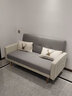 欧柏盛布艺沙发床简约新款科技布猫爪皮双三四人可折叠客厅小户型出租房 浅灰色+米白(亲肤棉麻布) 两人位 1.5m *加宽1.1米）+抱枕 实拍图
