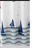 蓓柅北欧防水浴帘布加厚浴室隔断帘卫生间遮挡免打孔帘子洗澡淋浴挂帘 帆船与海 宽180*高200cm 实拍图
