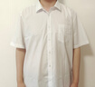 Cszxx大码短袖衬衫男正装加肥加大宽松商务休闲胖子纯色薄款免烫白衬衫 白色 3XL适合180-200斤 实拍图