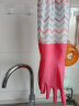 妙洁 加长保暖乳胶手套 均码*1双 长袖厚绒 家务厨房洗碗 防水防滑 实拍图