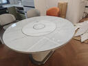 库立带电磁炉餐桌家用岩板火锅一体暖菜多功能转盘圆桌可伸缩折叠饭桌 C款餐桌：带转盘+电磁炉+暖菜 1.35米 +6椅 实拍图