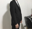 奢树（SHESHU）西服套装男士商务正装西装修身职业装套西新郎服结婚礼服 黑色两粒扣【西服+西裤】 185A 实拍图
