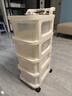 宅仕达落地置物架家用零食玩具收纳柜抽屉式移动多层储物架小推车SNC-28 四层可锁轮推车收纳柜-奶白色 实拍图