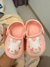牧童儿童拖鞋夏男宝宝洞洞鞋软底女童卡通洗澡婴幼儿家居鞋萌兔粉130 实拍图