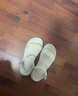 卓诗尼厚底凉鞋女2025年夏季新款一字带女鞋仙女风珍珠软底休闲沙滩鞋女 米白色 39 实拍图