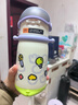 babycare百变恐龙儿童保温杯婴儿宝宝学饮杯吸管水杯水壶霸王龙不锈钢上学 实拍图