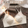 欧诗倩超薄无痕内衣女大胸显小缩胸兔耳朵无钢圈收副乳防下垂夏季文胸罩 香槟白（单件） M (适合70AB/75AB) 实拍图