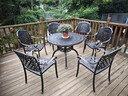 莫 家户外家具铸铝桌椅组合室外庭院桌椅露台桌椅休闲别墅花园阳台 斜格6椅+100cm兰花桌 实拍图