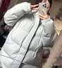adidas 拒水防泼防风保暖鸭绒羽绒服面包服男女同款阿迪达斯官方   银灰色   XL 实拍图
