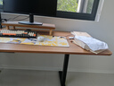 喜米莱【热卖款式】电动升降桌电脑电竞桌台式学习书桌实木办公直播桌子 【单电机】胡桃色+黑腿18mm桌面 长160宽70高75cm 实拍图