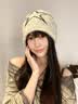 沐驰斯顿美式复古卷边针织堆堆帽大头围显脸小冷帽子女款2025款百搭毛线帽 米白色【头包脸素颜百搭显脸小】 均码 实拍图