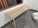 众淘实木腿电脑桌台式双人书桌学习桌办公桌工作台桌椅套装长条桌子 【进口橡木腿】木色140*50cm 实拍图