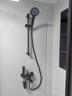 九牧（JOMOO）全铜淋浴花洒套装浴室浴缸家用三联混水阀增压升降简易冷热水龙头 简易花洒黑色-带挂杆 实拍图
