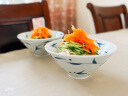 九土陶瓷手绘青花釉里红面碗素雅日式创意手工彩绘餐具食器陶瓷器微波 单碗 晒单实拍图