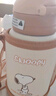 史努比（SNOOPY）儿童保温杯带吸管直饮男女小学生316不锈钢喝水杯子双盖壶500ml咖 实拍图