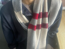 宸劲佰羊毛围巾男中青年秋冬季格子羊毛围脖加厚保暖学生男生礼盒编针织 灰驼色 实拍图