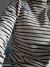 米娅琳 产后哺乳衣上衣外出服秋冬季宽松内搭T恤打底衫高领喂奶衣冬装 咖条纹 M（适合90-110斤） 实拍图
