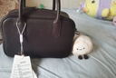 裘真【明星推荐】宽宽包植鞣牛皮休闲斜挎包手提保龄球包女 售罄联系客服 实拍图