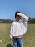 波司登（BOSIDENG）防晒衣儿童女童亲子冰丝原纱防紫外线透气凉感百搭斗篷式连帽外套 浮云白8115 130 /64 实拍图