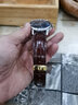 图登适用1853天梭表带小牛皮手表带 男真皮适用力洛克俊雅海星卡森豪致蝴蝶扣T006/T099/T063/T065表链 棕皮棕线-金色蝴蝶扣 21mm 实拍图