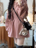 欧贝汐2025新款长袖连帽收腰卫衣裙连衣裙A字裙修身短裙春秋冬 图片色 S 实拍图