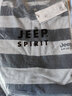 JEEP吉普长袖t恤男纯棉春秋新款翻领男士宽松条纹体恤衫大码男装上衣 灰色 3XL (建议体重180-195斤) 实拍图