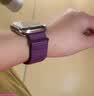 适用苹果手表applewatch尼龙回环式表带s10/s9/s8/iwatch7/6/5/4/3/se代魔术贴运动编织彩虹色同款 【双节尼龙】新梅子色 44/45/46/49mm表盘通用 实拍图