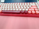 镭拓（Rantopad）RF100 无线键盘鼠标套装 办公键鼠套装 便携 仿古圆点键盘 鼠标 鼠标垫套装  蜜蜡粉 实拍图