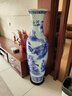 欢畅 景德镇陶瓷摆件客厅大花瓶落地家居装饰摆设手工青花瓷锦绣山河 1.2米带蓝边  青花锦绣山河 单个 开业送礼 实拍图