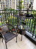 虎刻 藤椅三件套阳台休闲桌椅喝茶餐桌椅组合户外桌椅藤椅阳台小茶桌 【透明玻璃】60圆桌+2椅 实拍图