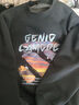 GENIOLAMODE卫衣男士秋冬季圆领时尚简约字母涂鸦百搭印花青年衣服 深灰 L 实拍图