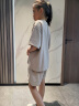 华依素女童夏装套装2024新款韩版小女孩短袖短裤简约6-12岁儿童衣服 米色 140 建议身高130-140cm 晒单实拍图