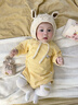 爱宝适婴儿包屁衣秋冬德绒睡衣三角哈衣新生儿打底连体衣黄色T251 73cm 实拍图