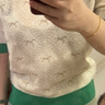 Olrain法式穿搭杏色短袖针织衫女夏季撞色圆领显瘦薄款上衣女 杏色 S 155/80A 实拍图