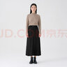 无印良品（MUJI）女式 灯芯绒 A字裙 长半身裙女秋冬款裙子 美拉德BE09CC3A 黑色 L (165/70A) 实拍图