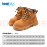 天美意（TEENMIX）童鞋儿童马丁靴女童2024新款春秋单靴男童大黄靴皮靴子中大童短靴 驼色 34 实拍图