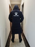 卡尔美（KELME）运动棉服男冬季长款大衣加厚连帽保暖棉衣冬训外套 深蓝白【后背大LOGO】 9261MF1015 XL 实拍图