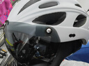 洛克兄弟（ROCKBROS） 骑行头盔带风镜一体男女山地车公路车安全帽眼镜骑行装备 透气款-白色（灰色镜片+帽檐） XL码（58-65cm） 实拍图