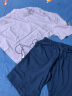英博伦青少年短袖套装夏季男大童纯棉睡衣中学生家居服套240浅兰 170 晒单实拍图