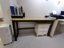 馨美凯电脑桌台式家用简易书桌办公桌简约现代工作台租房卧室学习写字桌 【单桌1.6cm厚桌面】黑架+浅胡桃 长140cm*宽50cm*高74cm 实拍图