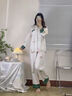 莎蜜朵仿 真丝睡衣女春秋季长袖冰丝薄款凉感高级感冰丝绸家居服女士夏 8203AN L （适合100-120斤穿） 实拍图