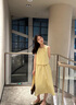 VEGA CHANG连衣裙女2025夏季新款假两件设计感休闲简约圆领背心裙 蜜蜡黄 L 实拍图